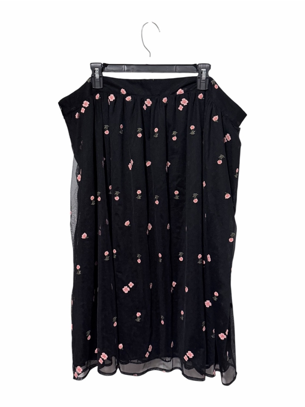 NEW LOFT Mesh Embroidered Polka Dot Midi Skirt Size 20 - Picture 3 of 6